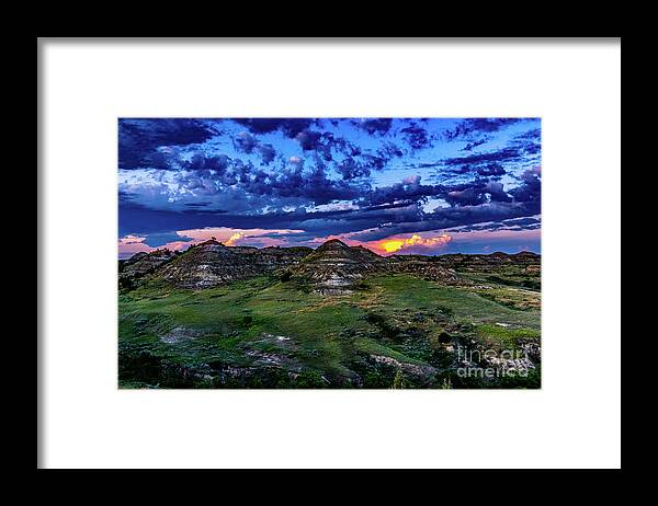 Theodore Framed Print featuring the photograph TRNP Back Country Setting Sun by Nathan Wasylewski