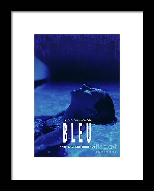 Movie Poster Framed Print featuring the digital art Trois Couleurs Bleu by Bo Kev