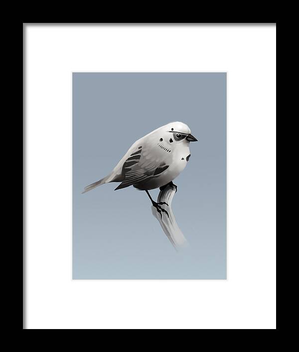 Birds Framed Print featuring the digital art Trooper Bird Flipped by Michael Myers