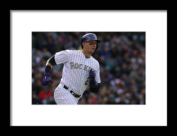 Shortstop Framed Print featuring the photograph Troy Tulowitzki by Doug Pensinger
