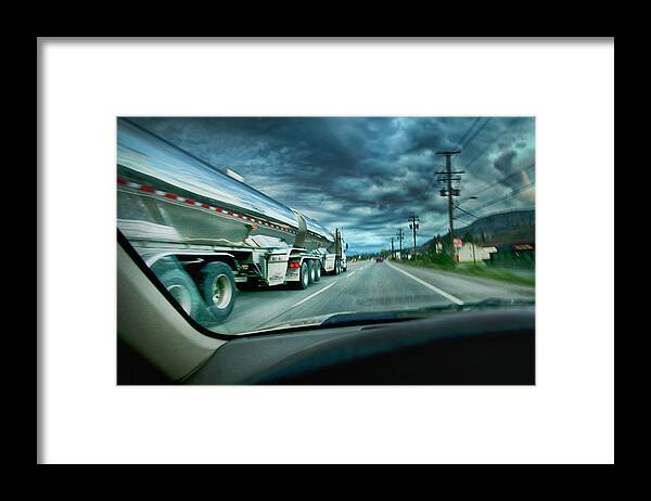 Man Framed Print featuring the photograph Trucker's Life by Theresa Tahara