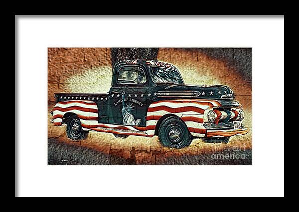 Trucks Framed Print featuring the mixed media Trucking Liberty 2 by DB Hayes