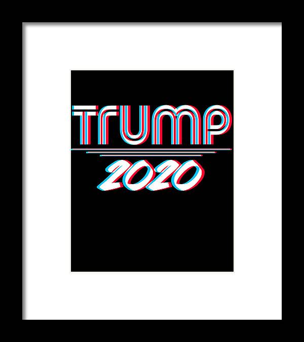 Republican Framed Print featuring the digital art Trump 2020 3D Effect by Flippin Sweet Gear