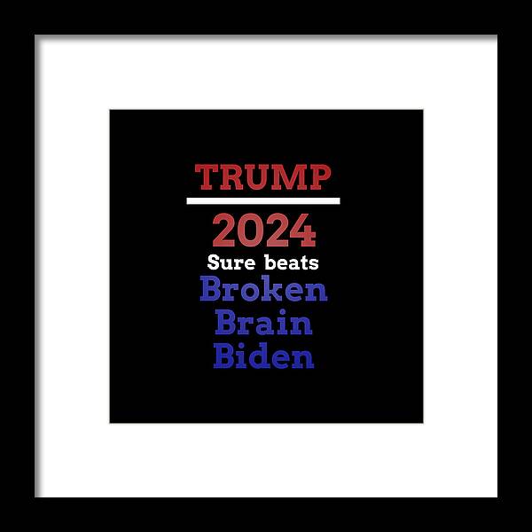 Trump 2024 Framed Print featuring the digital art Trump-beats Biden by James Smullins