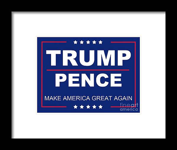 Trump Framed Print featuring the photograph Trump Pence Political sign by Action