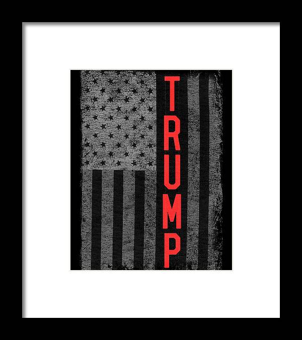 Cool Framed Print featuring the digital art Trumps America USA Flag Patriotic by Flippin Sweet Gear