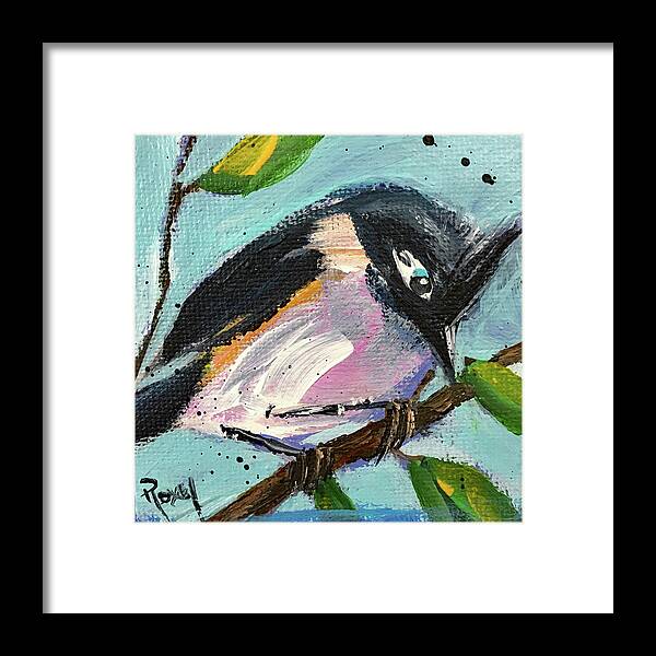 Titmouse Framed Print featuring the painting Tufted Titmouse by Roxy Rich