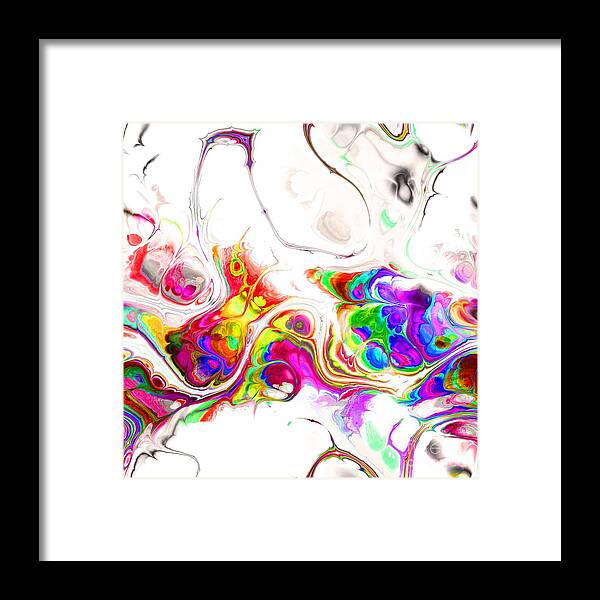 Colorful Framed Print featuring the digital art Tukiyem - Funky Artistic Colorful Abstract Marble Fluid Digital Art by Sambel Pedes