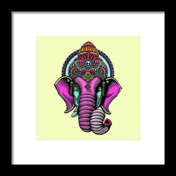 Ganesha Framed Print featuring the digital art Ganesha by Mark Ashkenazi