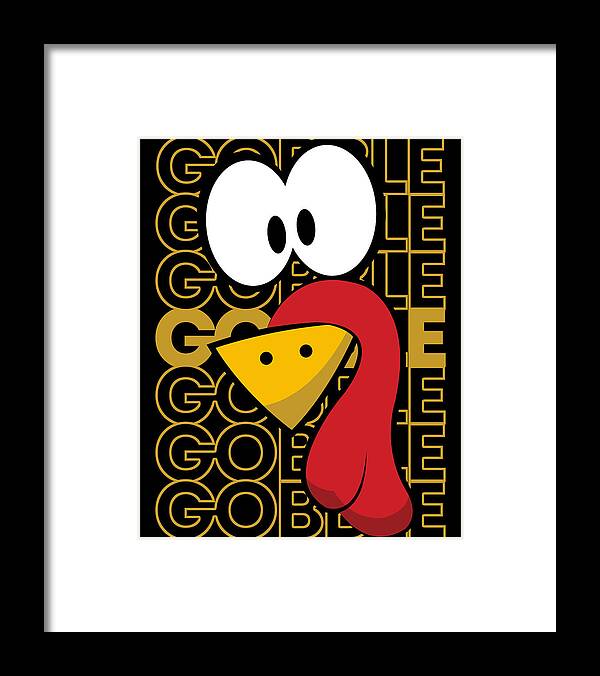 Thanksgiving 2023 Framed Print featuring the digital art Turkey Face Gobble Gobble by Flippin Sweet Gear