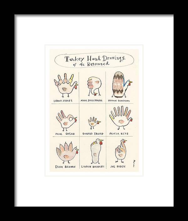 Turkey-hands Of The Stars! Framed Print featuring the painting Turkey Hands Of The Stars by Barry Blitt