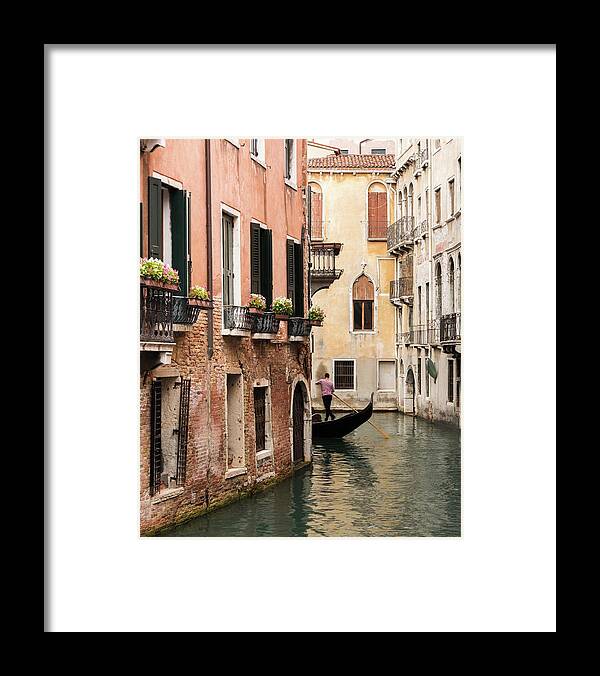 Architecture Framed Print featuring the photograph Turning The Corner, Venice, Italy by Sarah Howard
