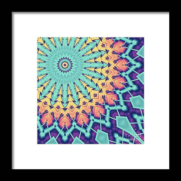 Turquoise Framed Print featuring the digital art Turquoise Abstract by Phil Perkins