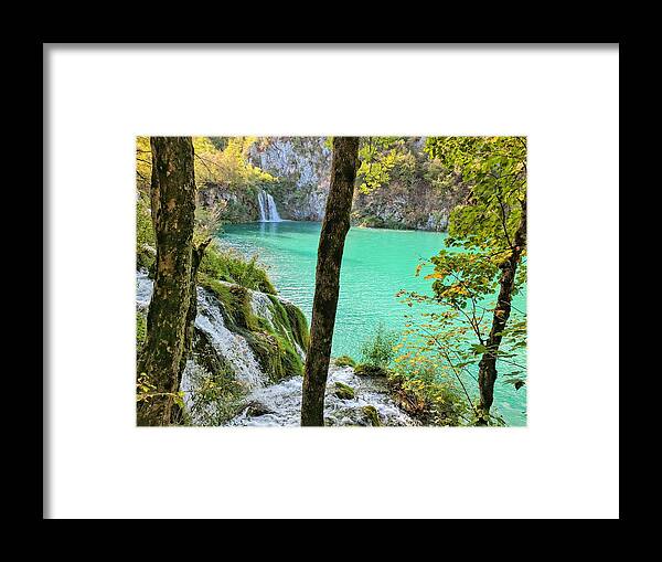 Plitvice Lakes Framed Print featuring the photograph Turquoise Beauty In The Woods by Yvonne Jasinski