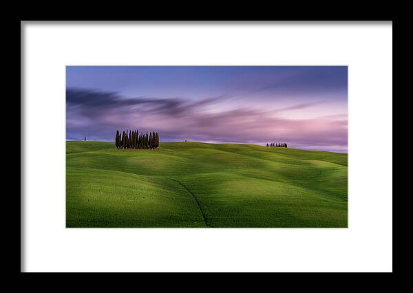 Long Exposure Framed Print featuring the photograph Tuscany Hills by Serge Ramelli
