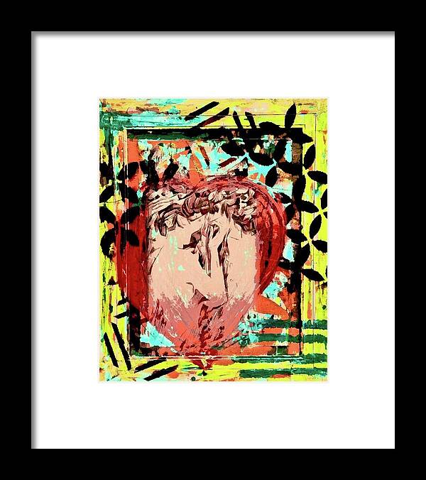 Mixed Media Framed Print featuring the mixed media Twin Flame by Jayime Jean