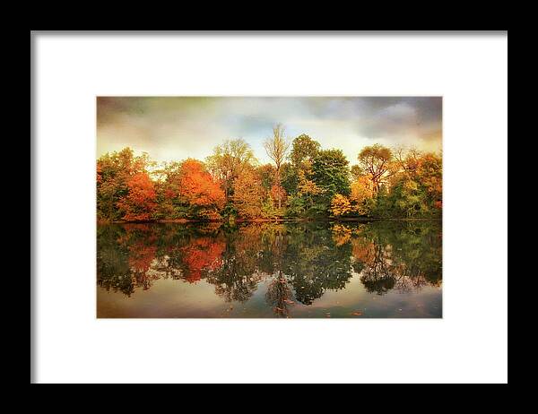 Autumn Framed Print featuring the photograph Twin Pond Reflections by Jessica Jenney
