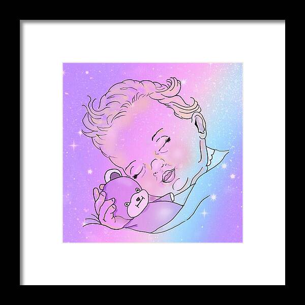 Baby Framed Print featuring the digital art Twinkle, Twinkle Little Dreams by Kelly Mills