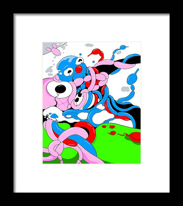 Balloons Framed Print featuring the digital art Twisted Circus by Craig Tilley