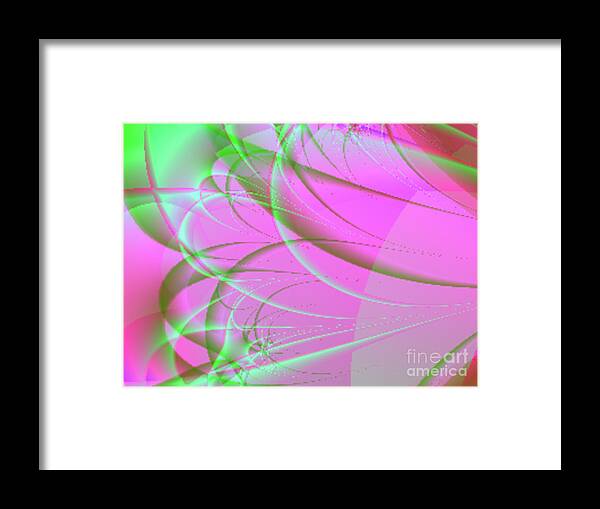 Abstract Framed Print featuring the digital art Twisted Watermelon by Kerri Mortenson