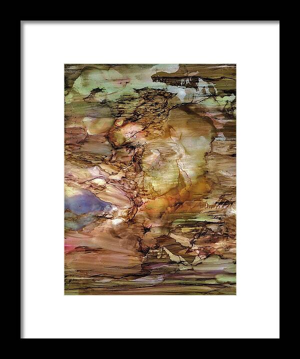 Abstract Framed Print featuring the painting Twister by Angela Marinari