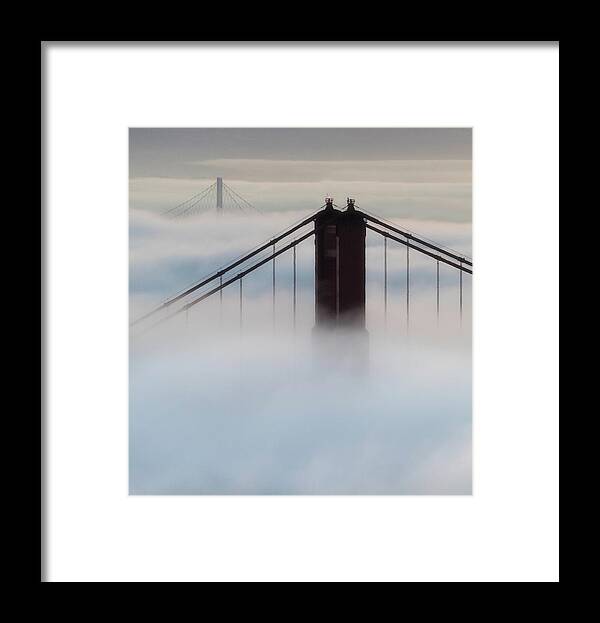 Fog Framed Print featuring the photograph Two Bridges by Louis Raphael