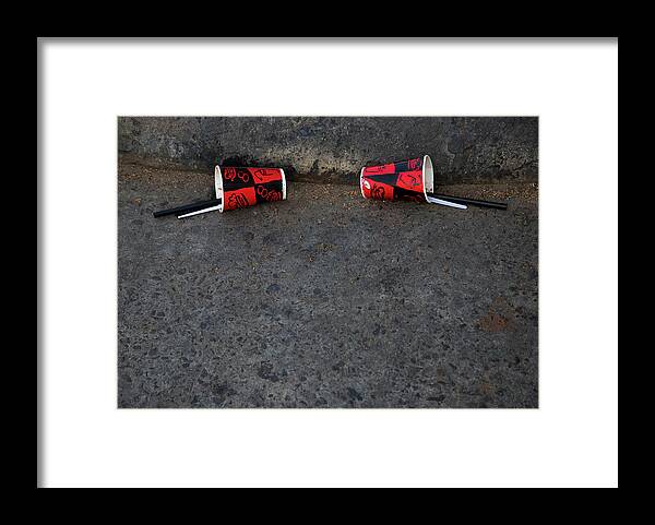 Minimalism Framed Print featuring the photograph Two Empty Glasses by Prakash Ghai