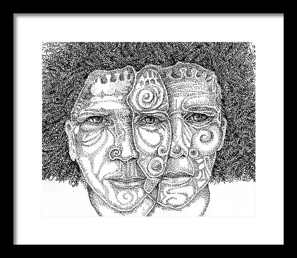  Framed Print featuring the drawing Two Heads Art Better Than One by Cora Marshall