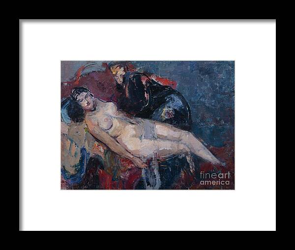 Soeren Onsager Framed Print featuring the painting Two models by O Vaering by Soren Onsager