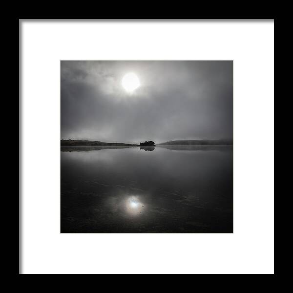 Two Suns Framed Print featuring the photograph Two suns, Nicasio Reservoir by Donald Kinney