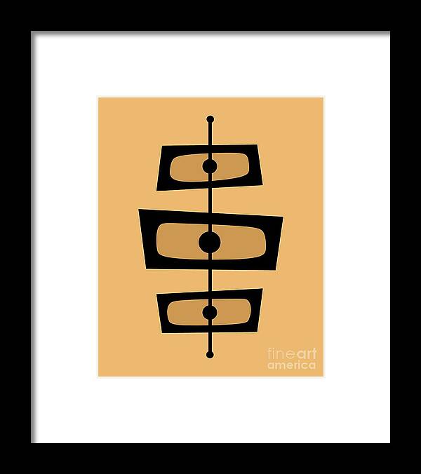 Mid Century Modern Framed Print featuring the digital art Two Toned Mid Century Rectangles by Donna Mibus