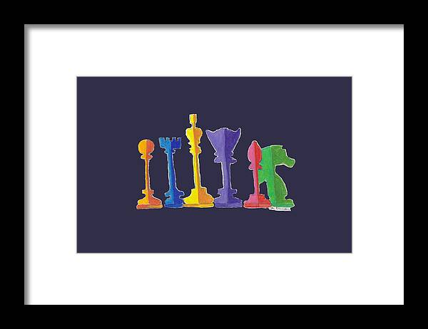 Chess Framed Print featuring the drawing U-Knighted Transparent Background by Ali Baucom