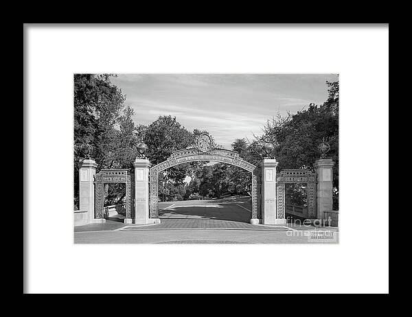 University Of California Berkeley Framed Print featuring the photograph UC Berkeley Sather Gate by University Icons