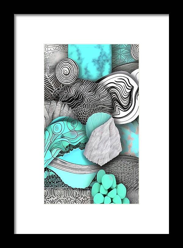 Aqua Framed Print featuring the digital art Undersea Garden II by Bonnie Bruno