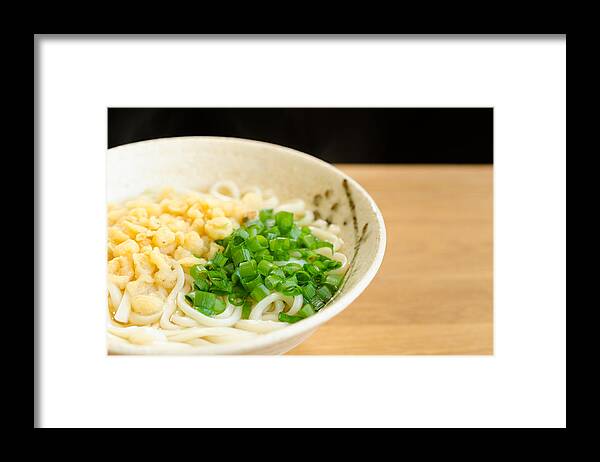 Soup Framed Print featuring the photograph Udon noodle in a bowl by Lfo62