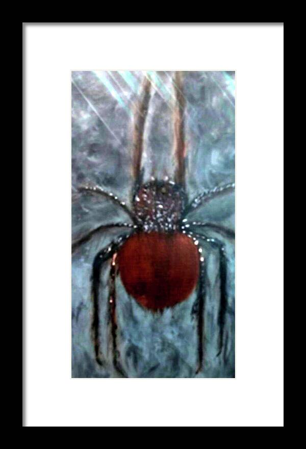 Ugly Framed Print featuring the painting Ugly Spider by Anna Adams