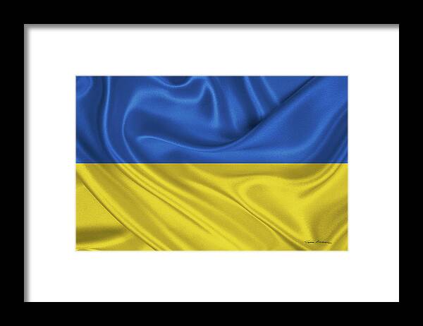 World Heraldry By Serge Averbukh Framed Print featuring the digital art Ukrainian National Flag - Prapor Ukrainy by Serge Averbukh