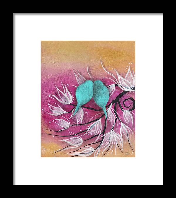 Love Birds Framed Print featuring the painting Una Eternidad by Abril Andrade