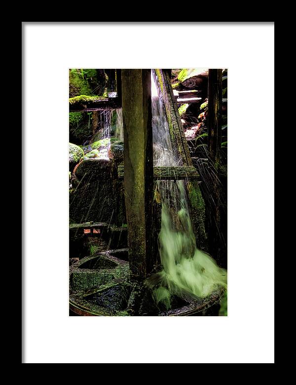 Reagan’s Tub Mill Framed Print featuring the photograph Under the Alfred Reagan Tub Mill - Smoky Mountains by Susan Rissi Tregoning