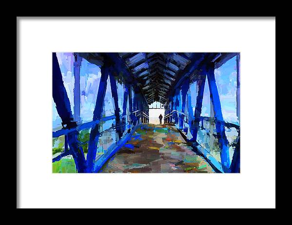 Bridge Framed Print featuring the photograph Under the blue bridge by Tatiana Travelways