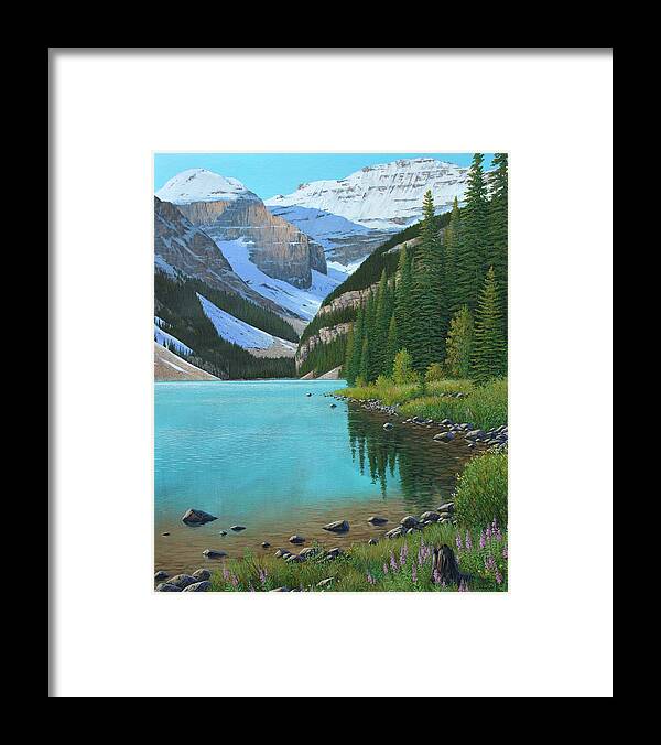 Canadian Framed Print featuring the painting Under The Blue Skies by Jake Vandenbrink