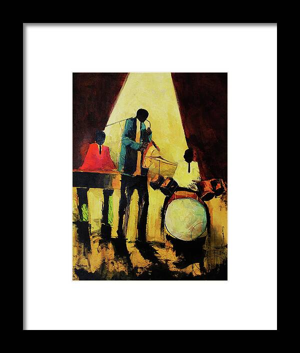 Nni Framed Print featuring the painting Under The light by Ndabuko Ntuli
