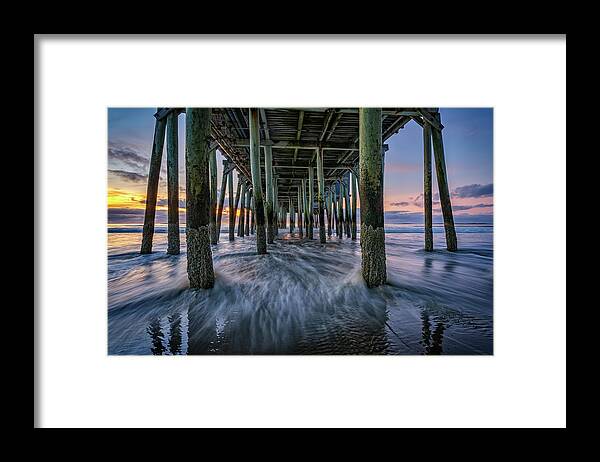 Maine Framed Print featuring the photograph Under The Pier at Dawn by Rick Berk