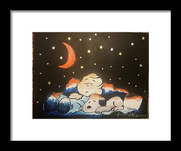  Framed Print featuring the painting Under the Stars by Angie ONeal