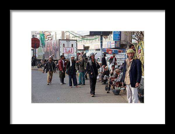 Working Framed Print featuring the photograph Unemployed People of Yemen by Anadolu Agency