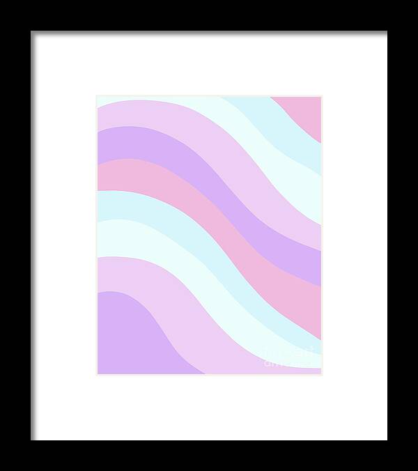 Pattern Framed Print featuring the pastel Unicorn Retro Summer Wave #2 #minimal #decor #art by Anitas and Bellas Art