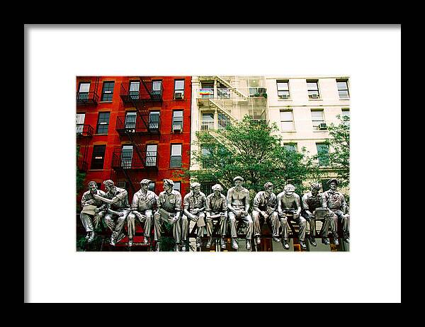 New York Framed Print featuring the photograph Metal Statue by Claude Taylor