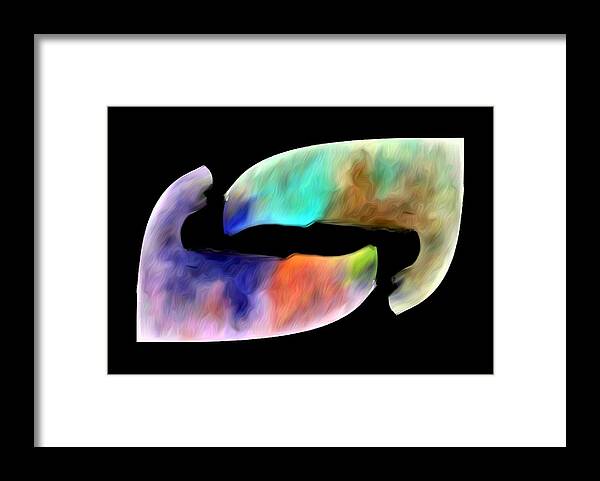 Abstract Framed Print featuring the digital art Uniting Together Abstract by Ronald Mills