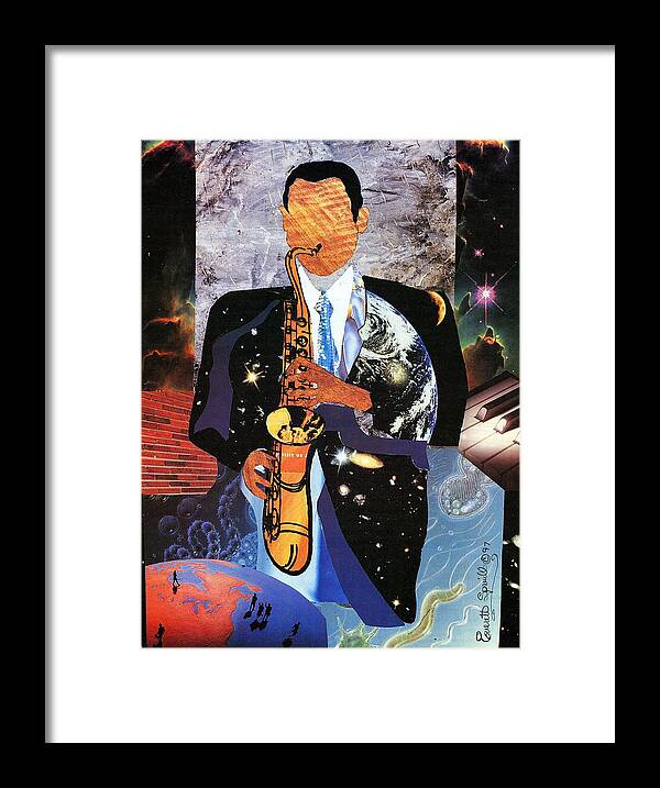 Everett Spruill Framed Print featuring the painting Universal Sax by Everett Spruill
