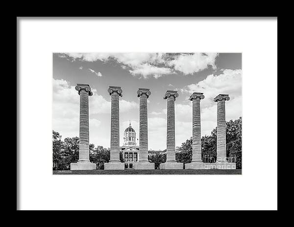 University Of Missouri Framed Print featuring the photograph University of Missouri Columbia Columns in Francis Quad by University Icons